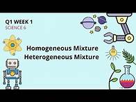 Video thumbnail for Quarter 1 Week 1 Grade 6 -Describing Homogeneous Mixture and Heterogeneous Mixture