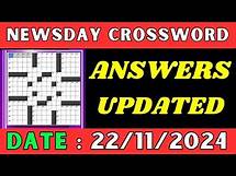 Video thumbnail for Newsday Crossword Clue Answers for Nov 22 2024 | Solved