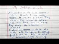 Video thumbnail for Write a short essay on My Ambition in Life | Essay Writing | English