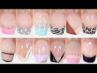 Video thumbnail for 50+ EASY NAIL IDEAS | 50 different ways to do a French Manicure at home |HUGE nail art compilation