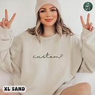 Video thumbnail for Custom Sweatshirt, Personalized Cursive Text Crewneck, Grandparent Customized Pullover, Custom Sleeve Print Sweatshirt, Custom Bride Shirt - Etsy