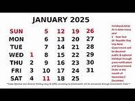 Video thumbnail for January Calendar 2025