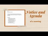 Video thumbnail for Notice and Agenda of a meeting| CSEC EDPM