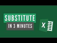 Video thumbnail for How to use the SUBSTITUTE function in Excel – 3 Minute Tutorial
