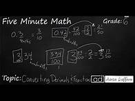 Video thumbnail for 6th Grade Math Converting Decimals and Fractions