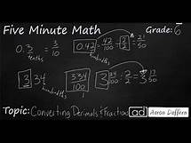 Video thumbnail for 6th Grade Math Converting Decimals and Fractions