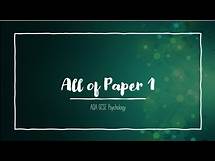 Video thumbnail for AQA GCSE Psychology - All of Paper 1