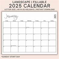 Video thumbnail for Printable Editable 2025 Calendar W/ Holidays | Landscape US Letter 2025 Calendar | Horizontal Monthly Calendar | 12-month Fillable Calendar - Etsy