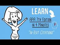Video thumbnail for How To CITE In-Text Citations in 4 Minutes - APA 7th Edition