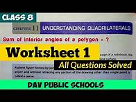 Video thumbnail for DAV class 8 maths chapter 11 worksheet 1 all questions solved