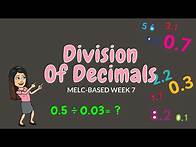 Video thumbnail for DIVISION OF DECIMALS | GRADE 6