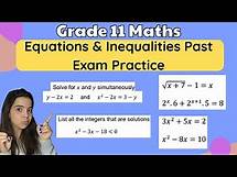 Video thumbnail for Grade 11 Equations and Inequalities Exam Questions: Past paper practice Term 1