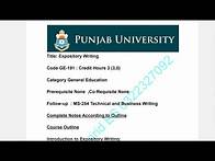 Video thumbnail for Expository Writing || GE -191 || 2nd Semester Complete Notes According to Outline #notes