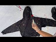 Video thumbnail for Paint splatter hoodie using acrylic paints
