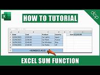 Video thumbnail for How to add numbers using SUM function in Excel 2021