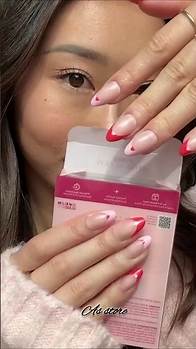 Video thumbnail for Glamnetic Press On Nails Lovers Knot Short Almond Nails Reusable Stick On Fake Nails#shorts#nailart