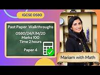 Video thumbnail for 0580/42/F/M/20 IGCSE Math Past Paper Walkthrough for Syllabus 2025