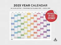 Video thumbnail for 2025 Year Calendar PDF and Excel Doc | Printable and Editable Calendar | Rainbow Calendar | A4, A3 & US Letter | Instant Digital Download - Etsy UK