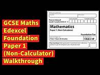 Video thumbnail for GCSE Maths Edexcel Foundation Past Paper 1 (Non Calculator) - Walkthrough