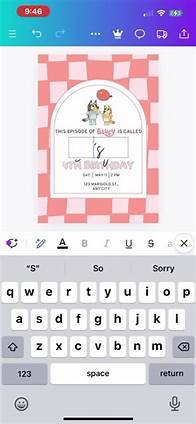 Video thumbnail for Bluey Pink & Peach Checkered Flower Birthday Invitation Instant Download Digital, editable, printable girly retro fun