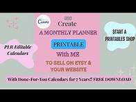 Video thumbnail for Create an Easy Monthly Planner Printable With Me To Sell On Etsy and Your Website - PLR Calendars