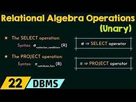 Video thumbnail for Relational Algebra Operations - Unary