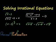Video thumbnail for Solving Irrational Equations