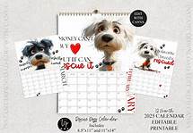 Video thumbnail for 2025 Calendar Template, Sunday Start, 8.5x11 & 11X14, Printable Editable Calendar, Edit With Canva, Rescue Dog Quotes Dog Calendar - Etsy