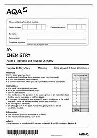 Video thumbnail for OFFICIAL JUNE 2024 AQA AS CHEMISTRY 74041 PAPER 1 INORGANIC AND PHYSICAL CHEMISTRY MERGED QUESTION P