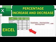 Video thumbnail for How to calculate PERCENTAGE INCREASE and DECREASE in Excel