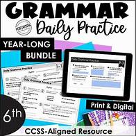 Video thumbnail for Daily Grammar Practice For 6th Grade | Grammar Worksheets | Spiral Review