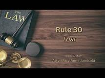 Video thumbnail for [Audio Rules of Court] RULE 30 - Trial