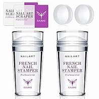 Video thumbnail for French Tip Nail Stamp - Ejiubas Nail Stamper, Professional Jelly Silicone Nail Stamper, 2PCS Nail Art Stamper, 2PCS Nail Scraper with 2PCS Replaceable Nail Stamper Heads Valentine's Day Gifts