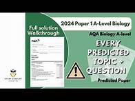 Video thumbnail for 2024 Biology Paper 1 A-level (AQA) - Predicted paper walkthrough