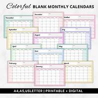 Video thumbnail for Blank Monthly Calendar With Notes Pdf,colorful Monthly Planner Digital,landscape Monthly Calendar,12 Month Marketing Calendar Template iPad - Etsy