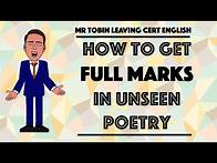 Video thumbnail for How to get full marks in unseen poetry - English Leaving Cert