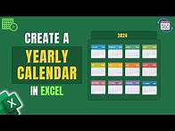 Video thumbnail for How to Create a Yearly Calendar in Excel