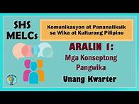 Video thumbnail for Aralin 1: Wikang Pambansa, Wikang Opisyal, Wikang Panturo, atbpa SHS Grade 11 MELCs (Part 2)