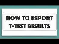 Video thumbnail for How to Report t-test Results