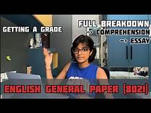 Video thumbnail for How I got an A in ENGLISH GENERAL PAPER (8021)| Paper 1 and 2