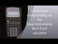 Video thumbnail for Continuous compounding on the TI BA II Plus calculator