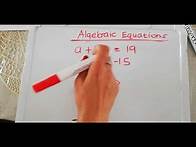Video thumbnail for Grade 7:Algebraic Equations