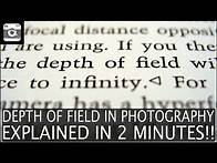 Video thumbnail for Depth of Field in Photography - Explained in 2 Minutes!!