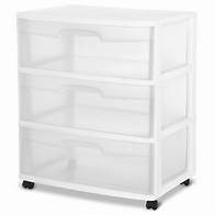 Video thumbnail for Sterilite 2930 - Wide 3 Drawer Cart White 29308001
