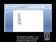 Video thumbnail for How to Alphabetize a List in MS Word 2007
