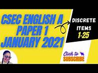 Video thumbnail for Csec English A Paper 1 January 2021// Discrete Items 1-25