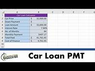 Video thumbnail for Use the PMT Function to Calculate Car Loan Payments and Cost of Financing