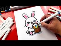 Video thumbnail for How To Draw The Easter Bunny Holding A Basket