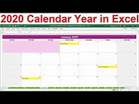 Video thumbnail for 2020 Excel Calendar Template. 2020 Planner Spreadsheet. 2020 Year at a Glance. 2020 Monthly Calendar