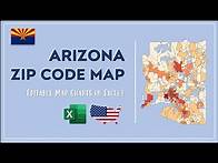 Video thumbnail for Arizona Zip Code Map in Excel - Zip Codes List and Population Map